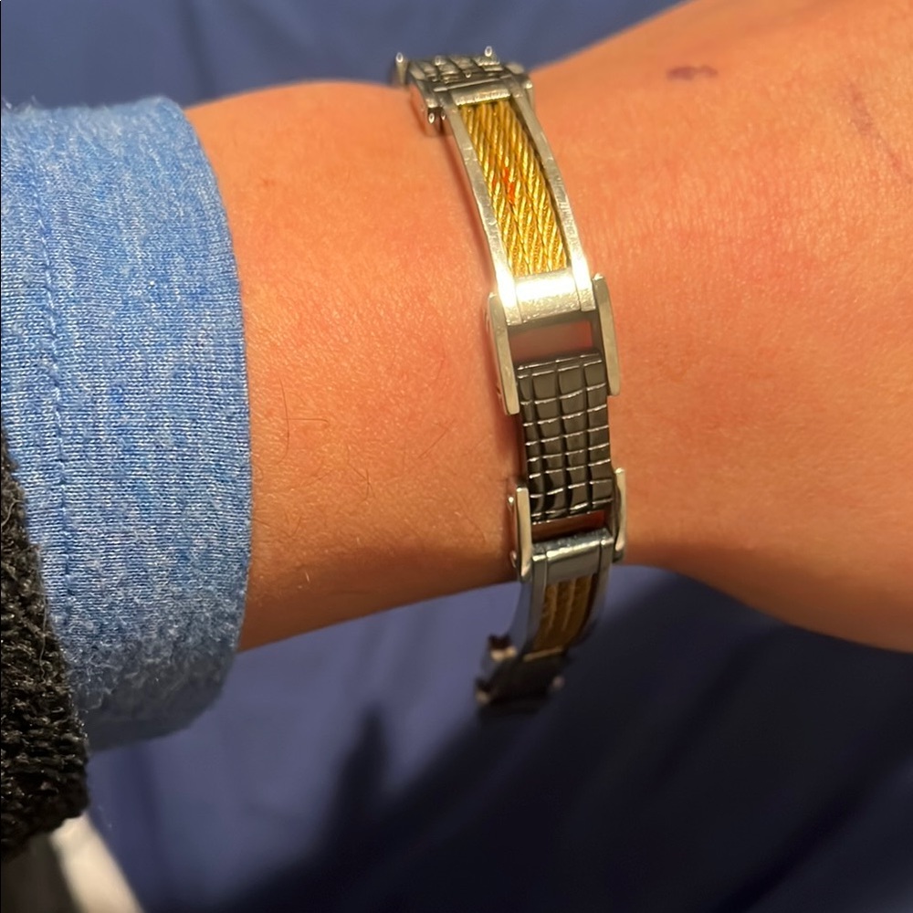Stainless Steel and Gold-Tone Bracelet